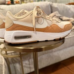 Nike Tan and White Air Sneakers